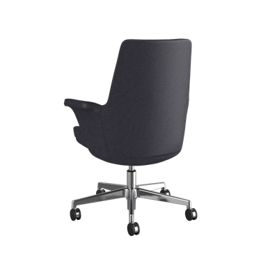Summa Chair with Upholstered Leather Back Shell and Carbon - Maribo (Chrome-Free Leather) Picture 3