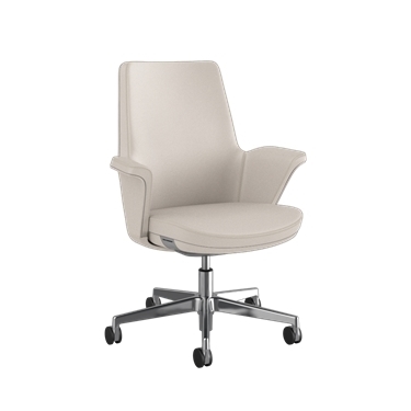 Summa Chair with Upholstered Leather and Bone- Maribo (Chrome-Free Leather)
